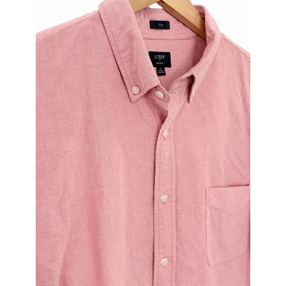 J.Crew Mens XL Slim Fit Oxford Shirt Button Down Pink Salmon Cotton B9292
